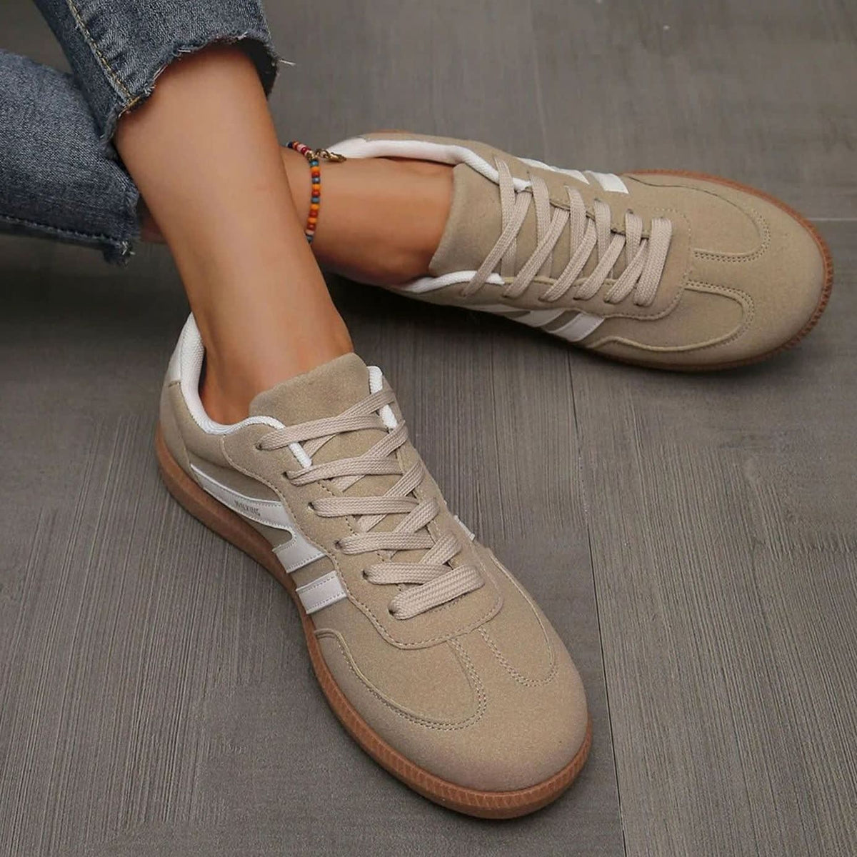 Women's Retro Stripe Orthopedic Trainers | Evanna_2