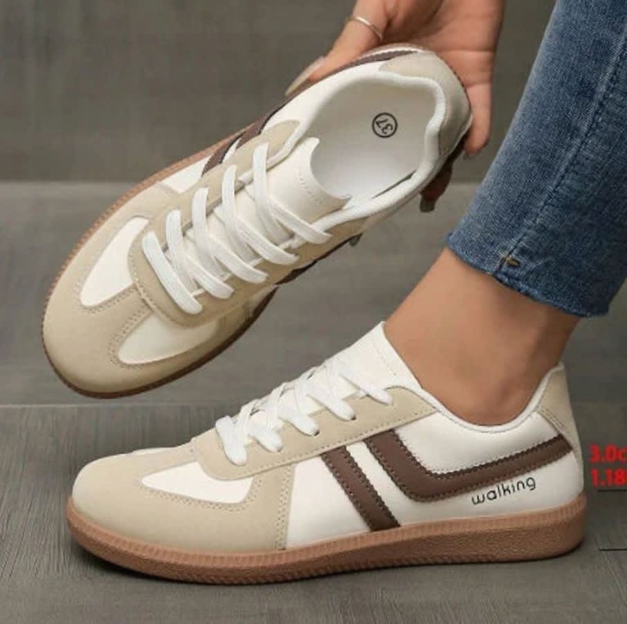Women's Retro Stripe Orthopedic Trainers | Evanna_21