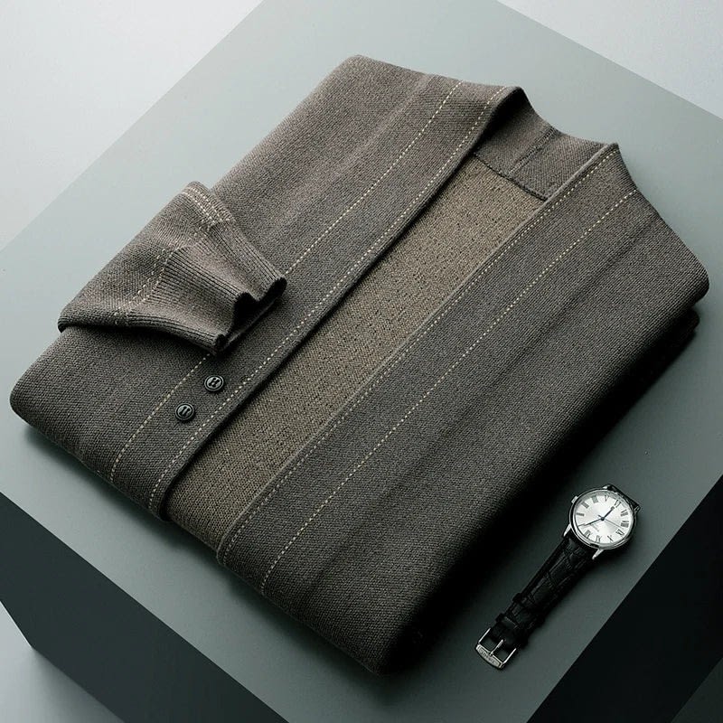 Men's V-Neck Cashmere Blend Cardigan | Alfie_8