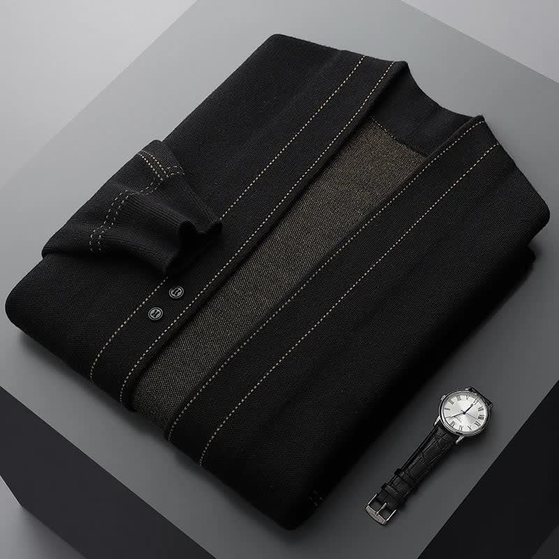 Men's V-Neck Cashmere Blend Cardigan | Alfie_9