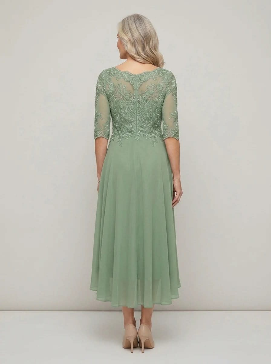 Women's Lace Mother of the Bride Wedding Guest Midi Dress | Monica_2