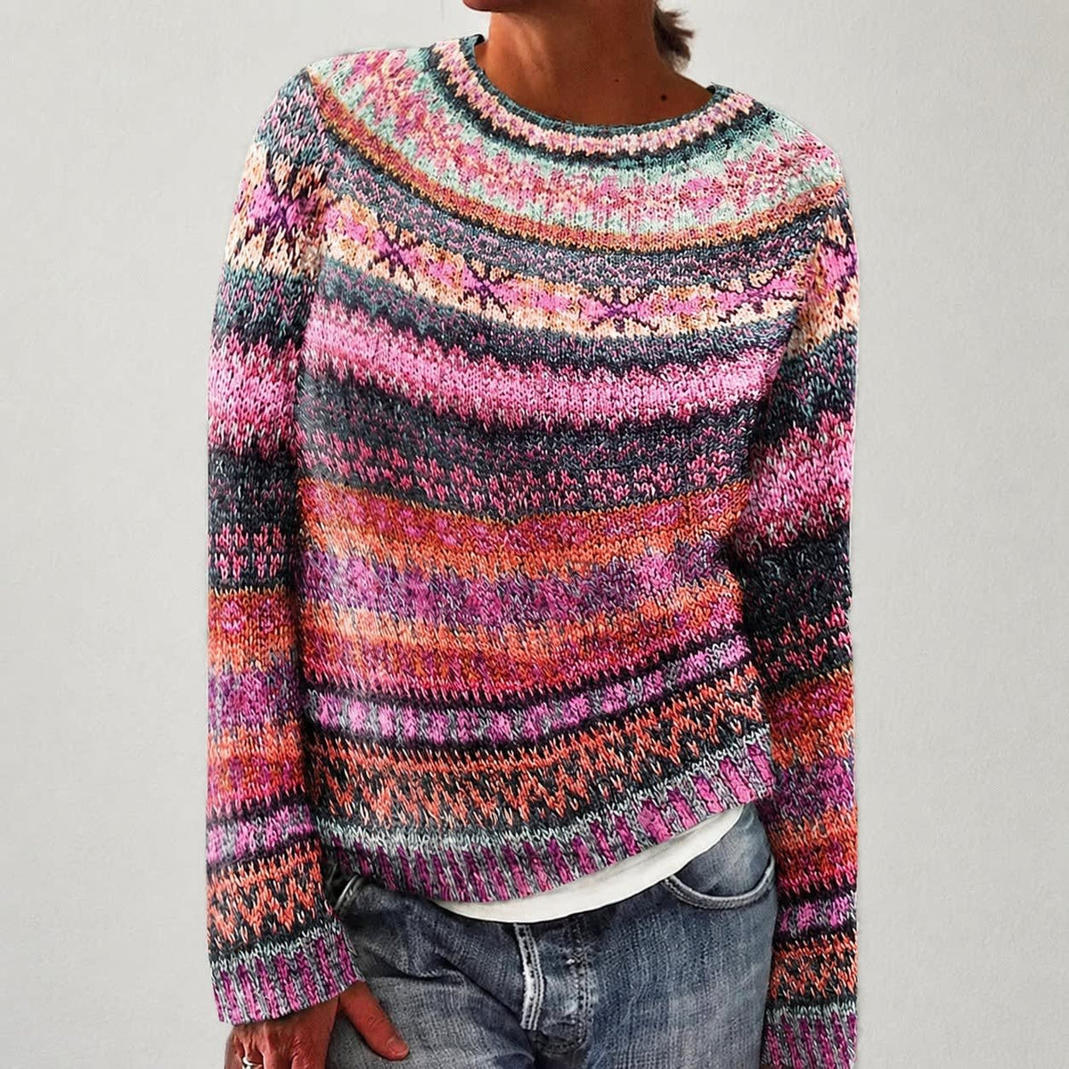Women's Patterned Knit Jumper | Thelma_3