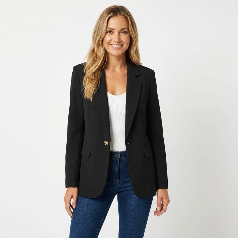 Women's Single Breasted Tailored Blazer | Mhairi_1