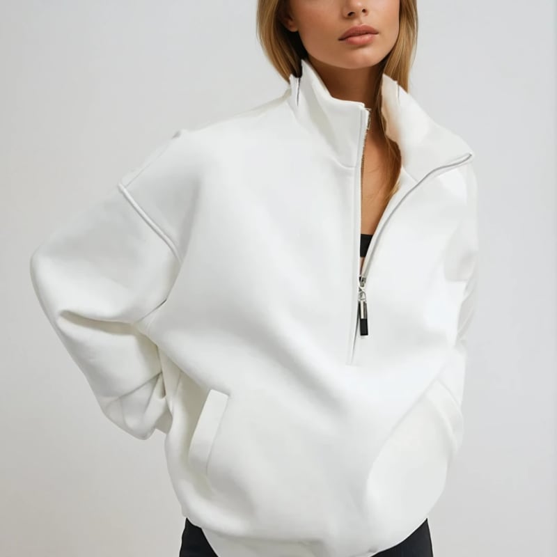 Women's Oversized Half Zip Sweatshirt | Flossie_1