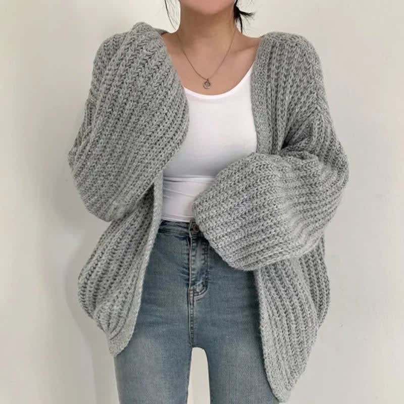 Women's Chunky Knit Open Front Cardigan | Dot_2
