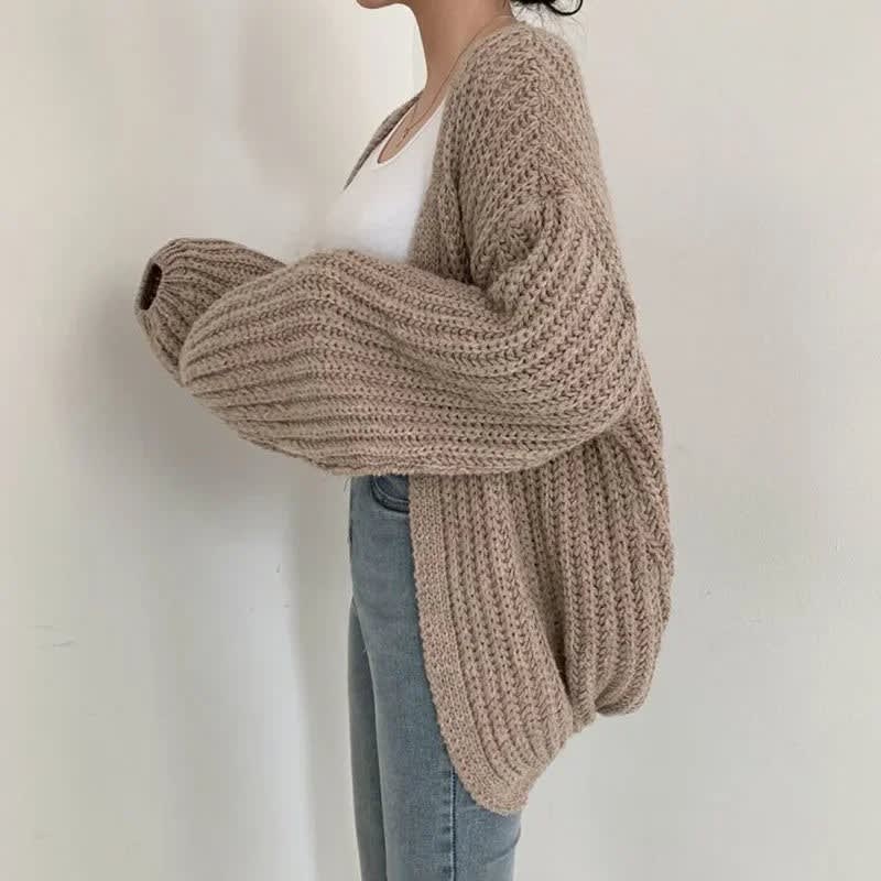 Women's Chunky Knit Open Front Cardigan | Dot_5