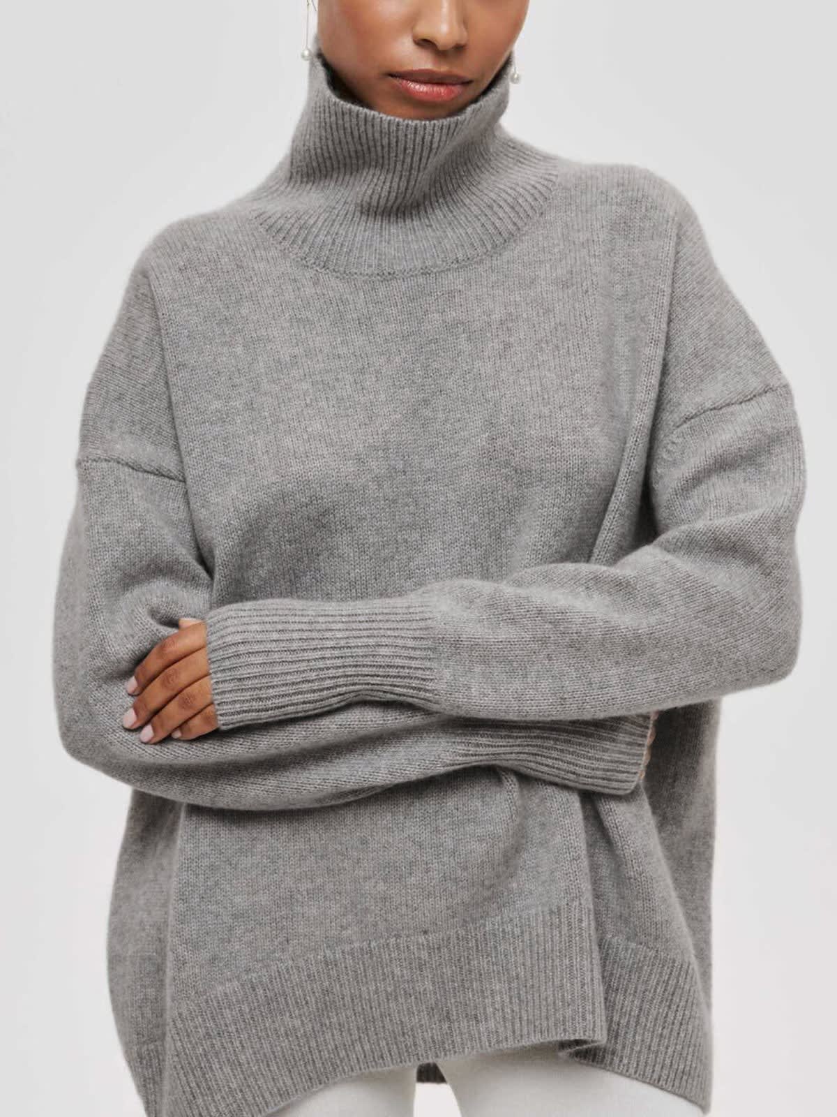Women's Oversized Turtleneck Jumper | Hywela_7