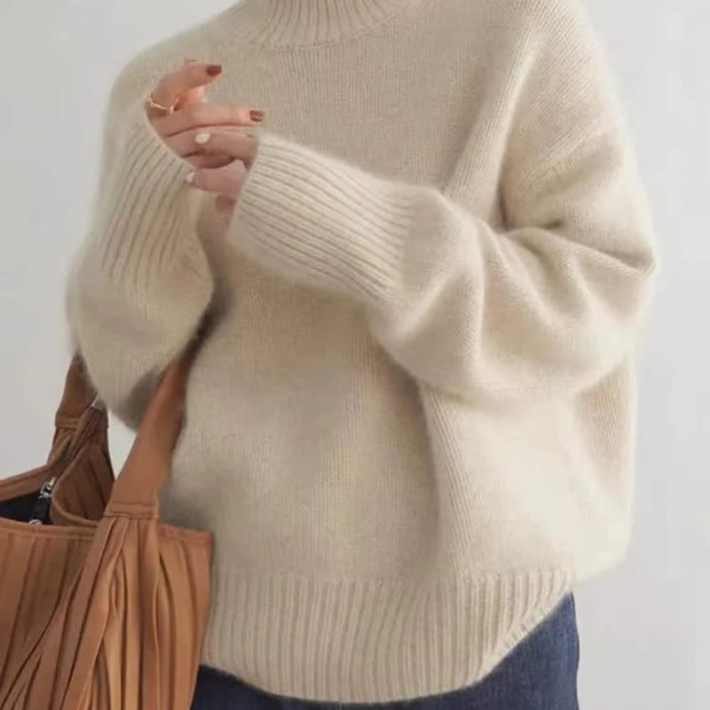 Women's Oversized Turtleneck Jumper | Jean_1