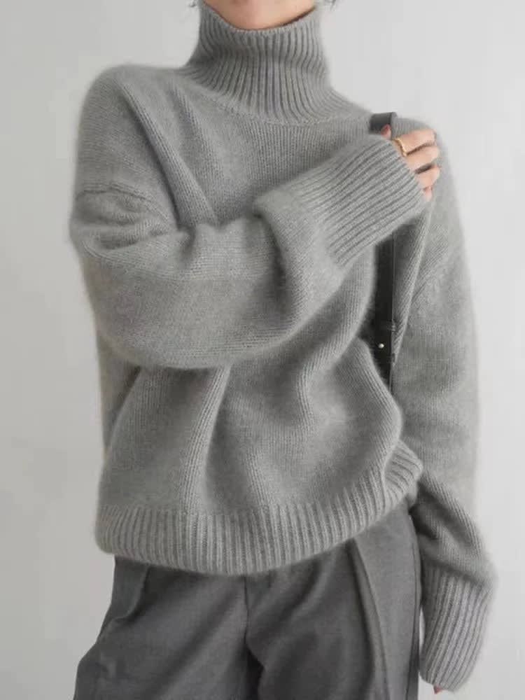 Women's Oversized Turtleneck Jumper | Jean_3