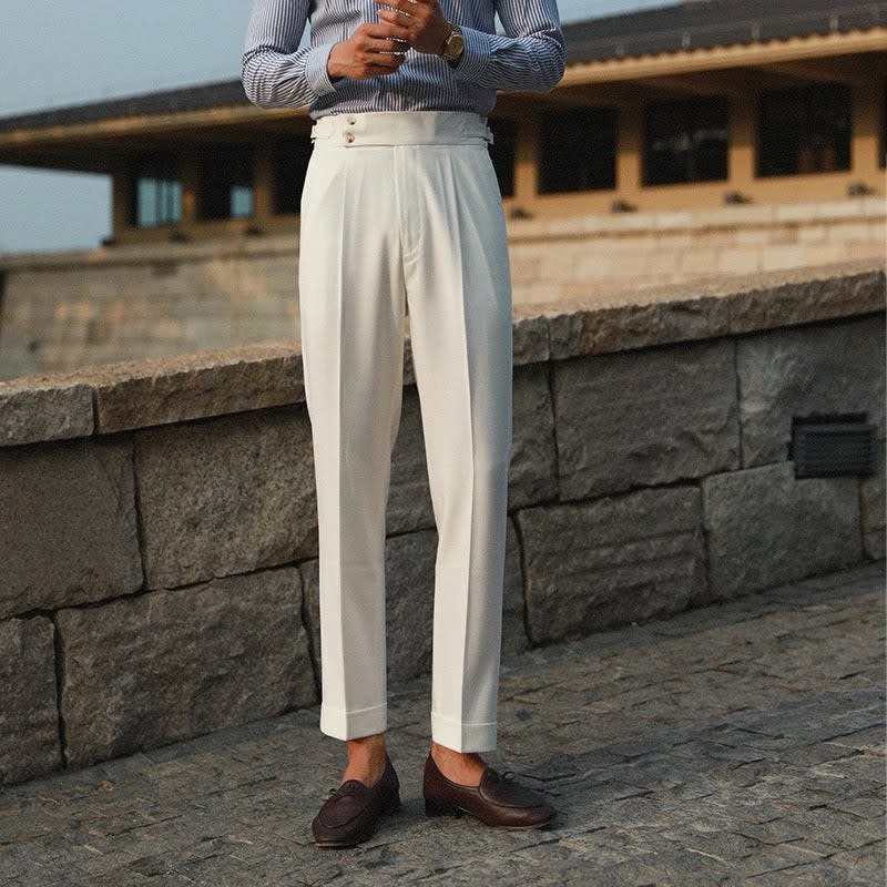 Men's High Waisted Pleated Trousers | Stanley_1