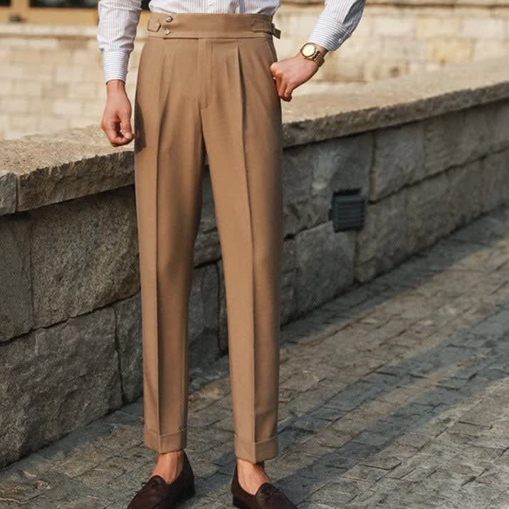 Men's High Waisted Pleated Trousers | Stanley_3