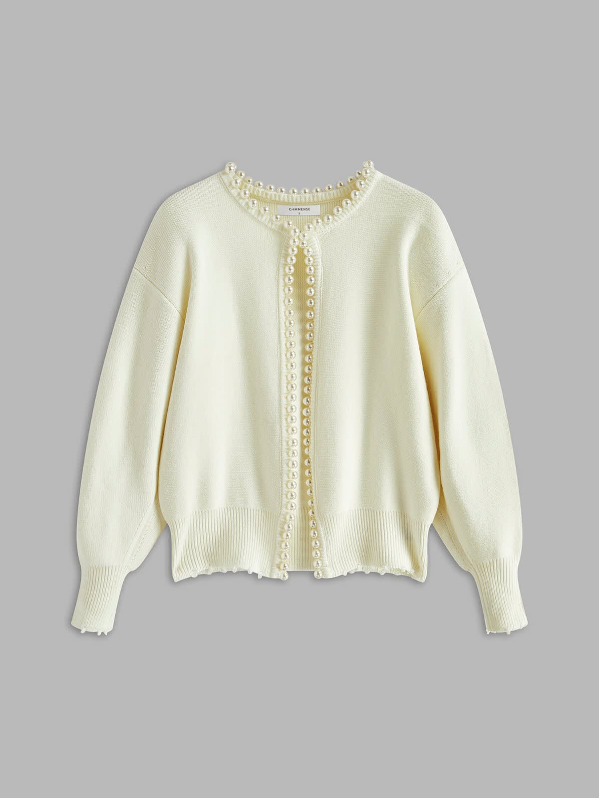 Women's Pearl Trim Knit Cardigan | Demelza_2