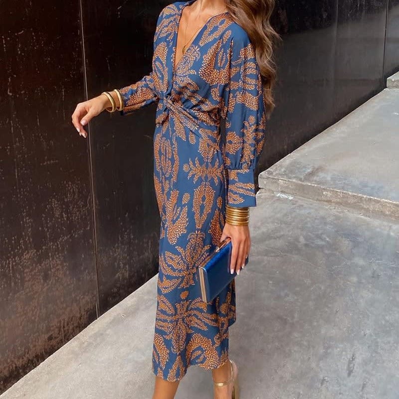 Women's Long Sleeve Floral Wedding Guest Maxi Dress | Anya_1