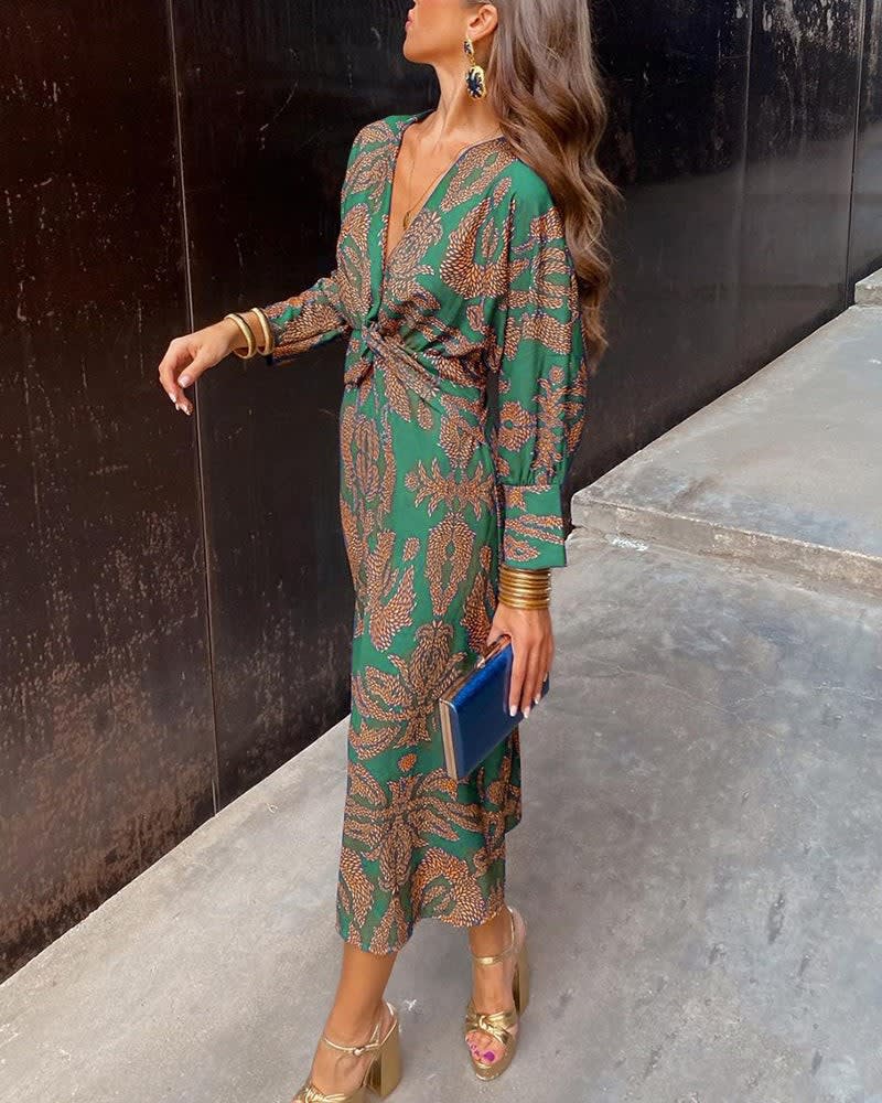Women's Long Sleeve Floral Wedding Guest Maxi Dress | Anya_2
