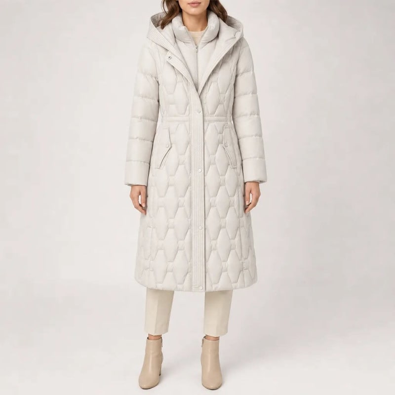 Women's Longline Quilted Puffer Coat | Anneka_1