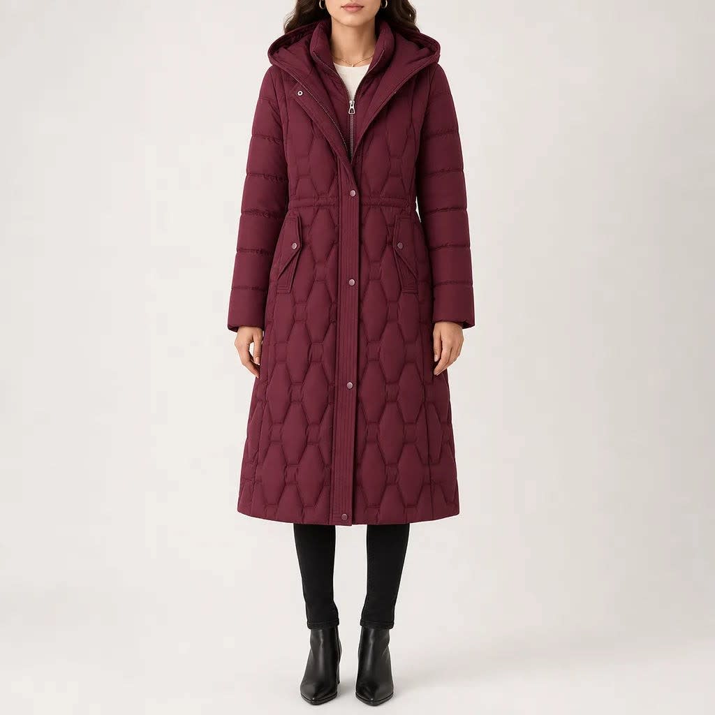 Women's Longline Quilted Puffer Coat | Anneka_2