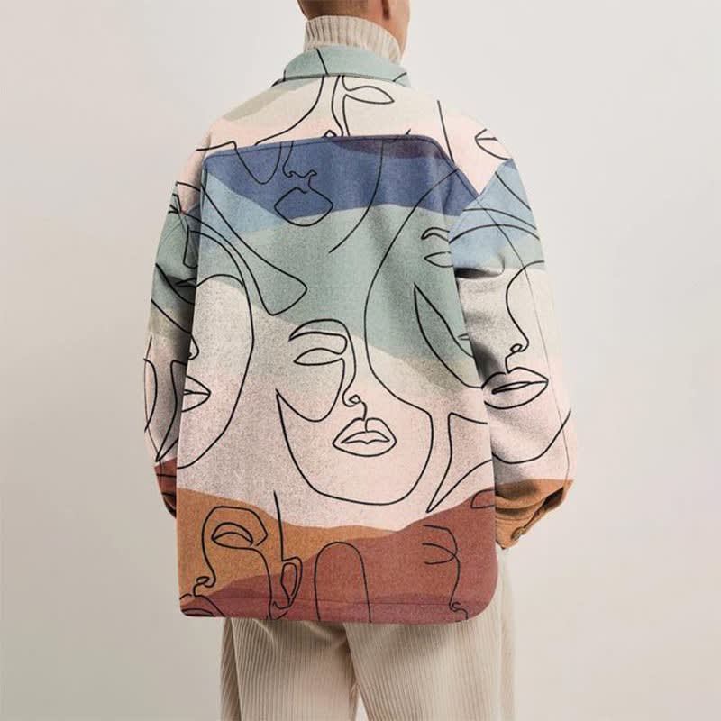 Men's Relaxed Fit Abstract Print Shacket | Idris_4