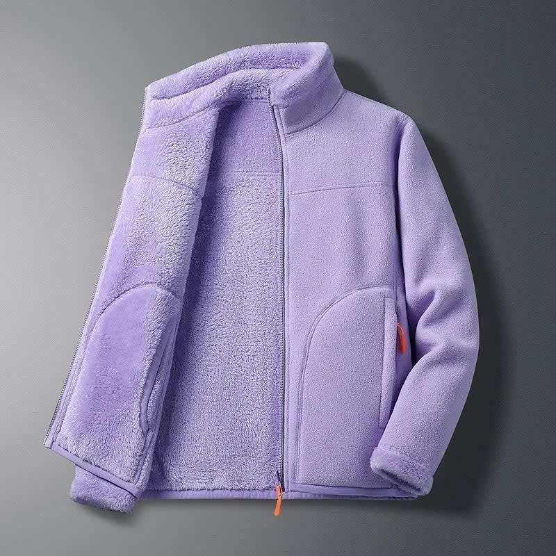 Women's High Neck Fleece Ski Jacket For Winter | Heather_3