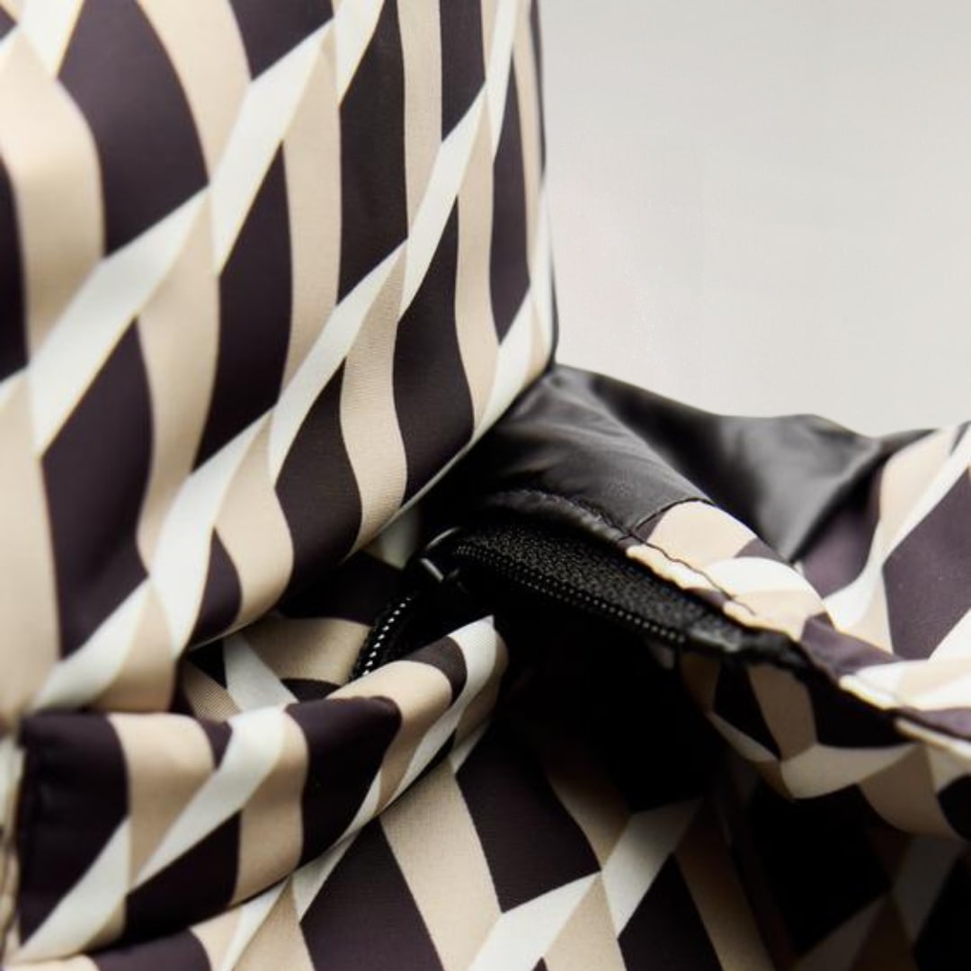 Women's Geometric Print Belted Ski Jacket For Winter | Eva_6
