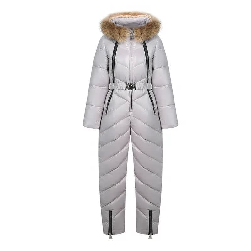 Women's Faux Fur Hood Ski Suit For Winter | Rosalind_3