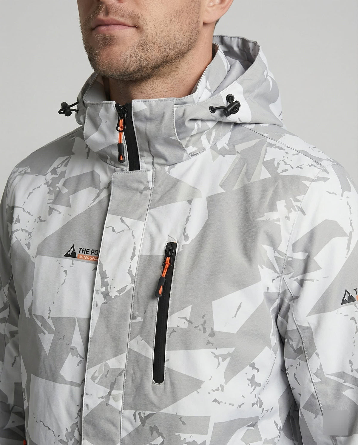 Men's Hooded Letter Print Ski Jacket For Winter | Oliver_2