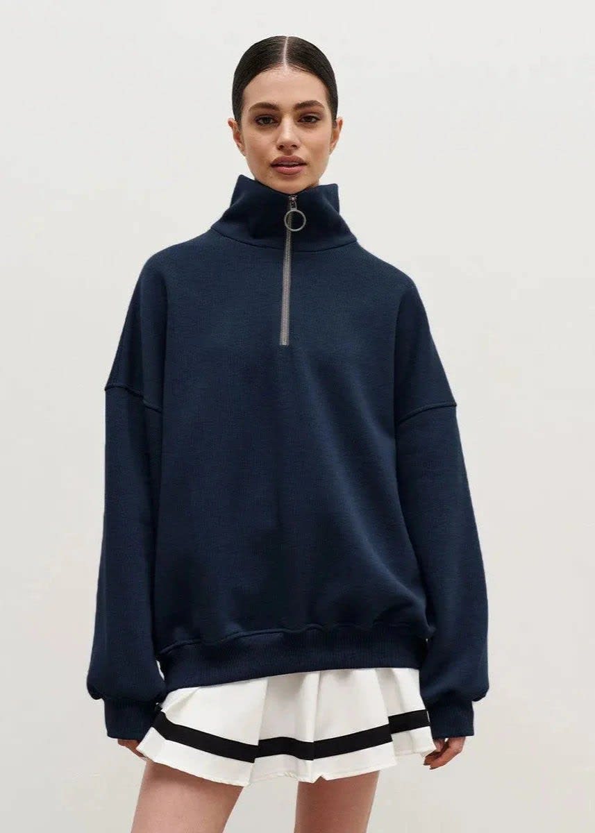 Women's Oversized Half Zip Sweatshirt | Guinevere_4