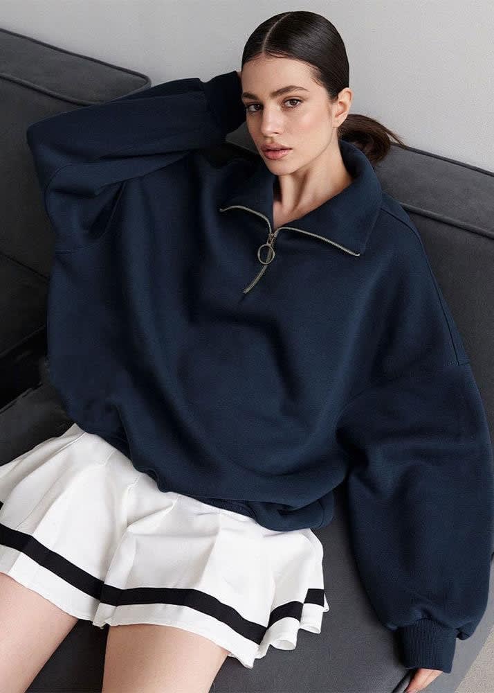 Women's Oversized Half Zip Sweatshirt | Guinevere_5