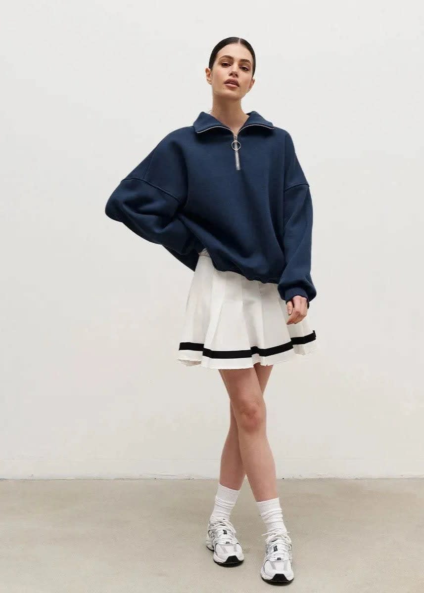 Women's Oversized Half Zip Sweatshirt | Guinevere_7