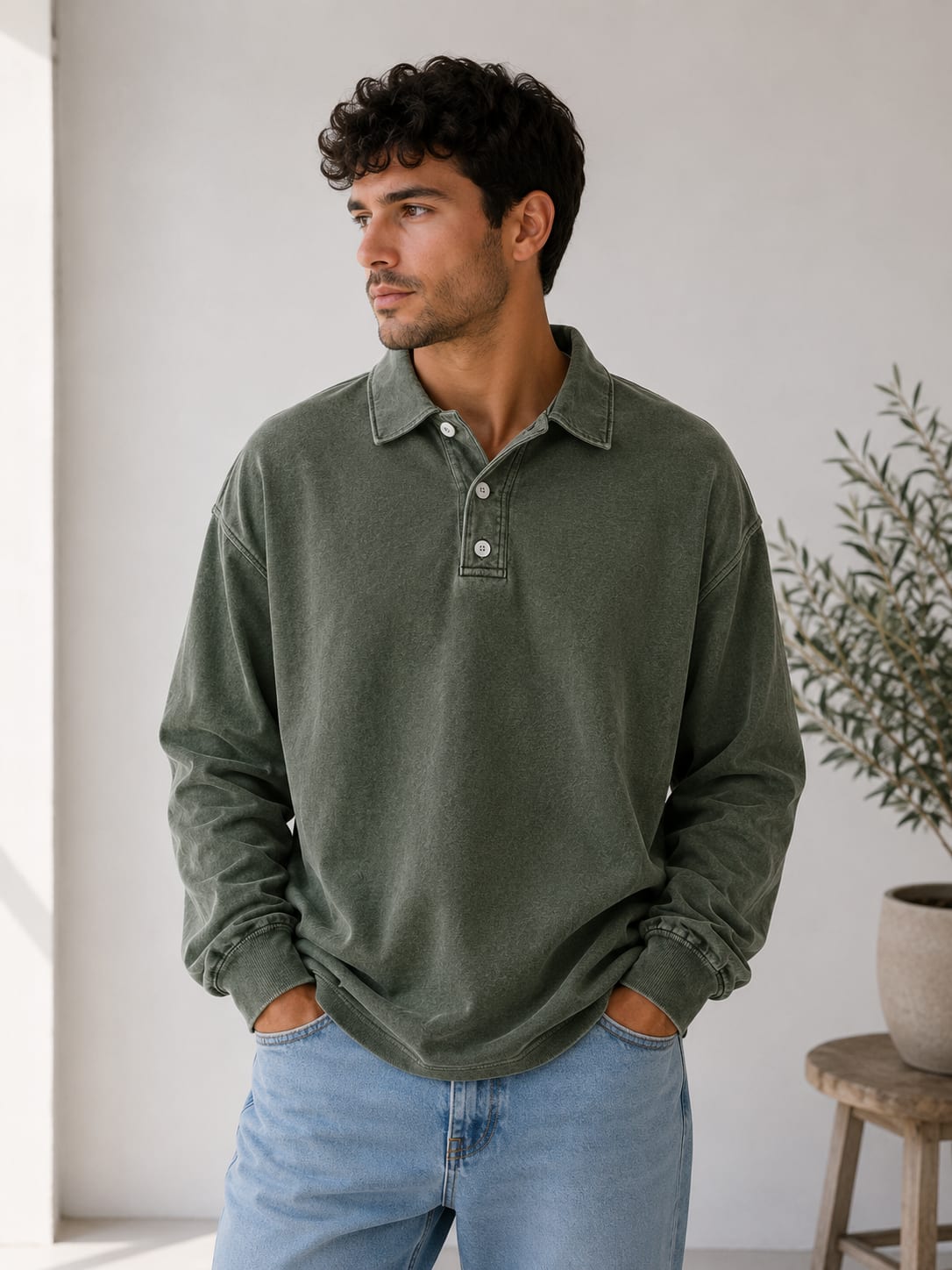 Men's Relaxed Fit Polo Sweatshirt | Vernon_8