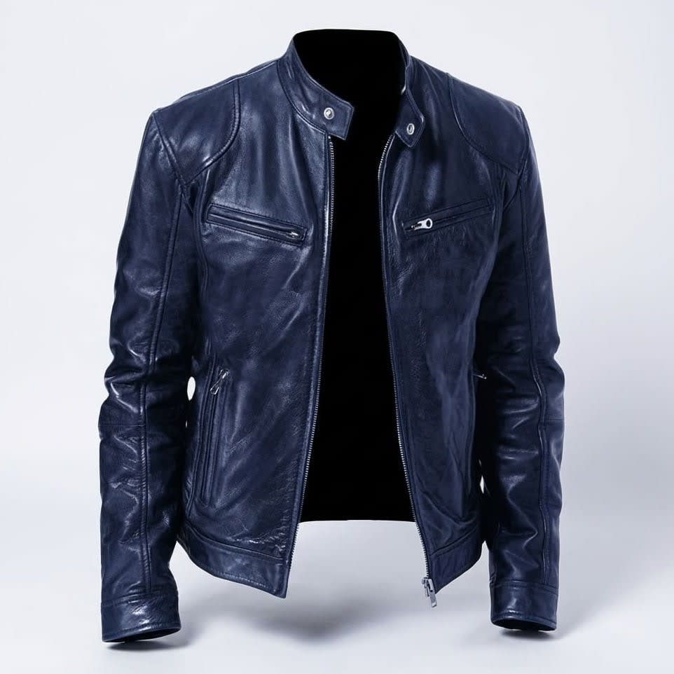 Men's Leather Moto Biker Jacket | Hollis_5