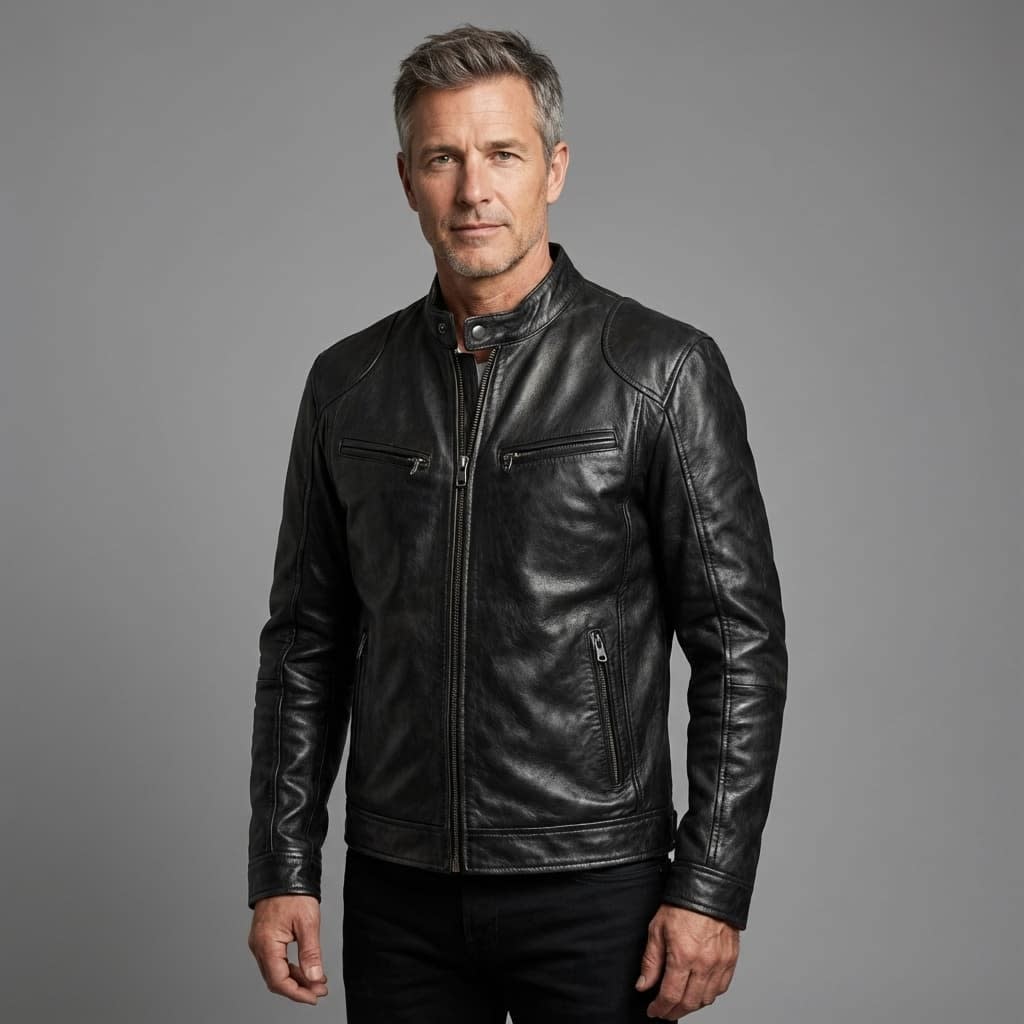 Men's Leather Moto Biker Jacket | Hollis_6