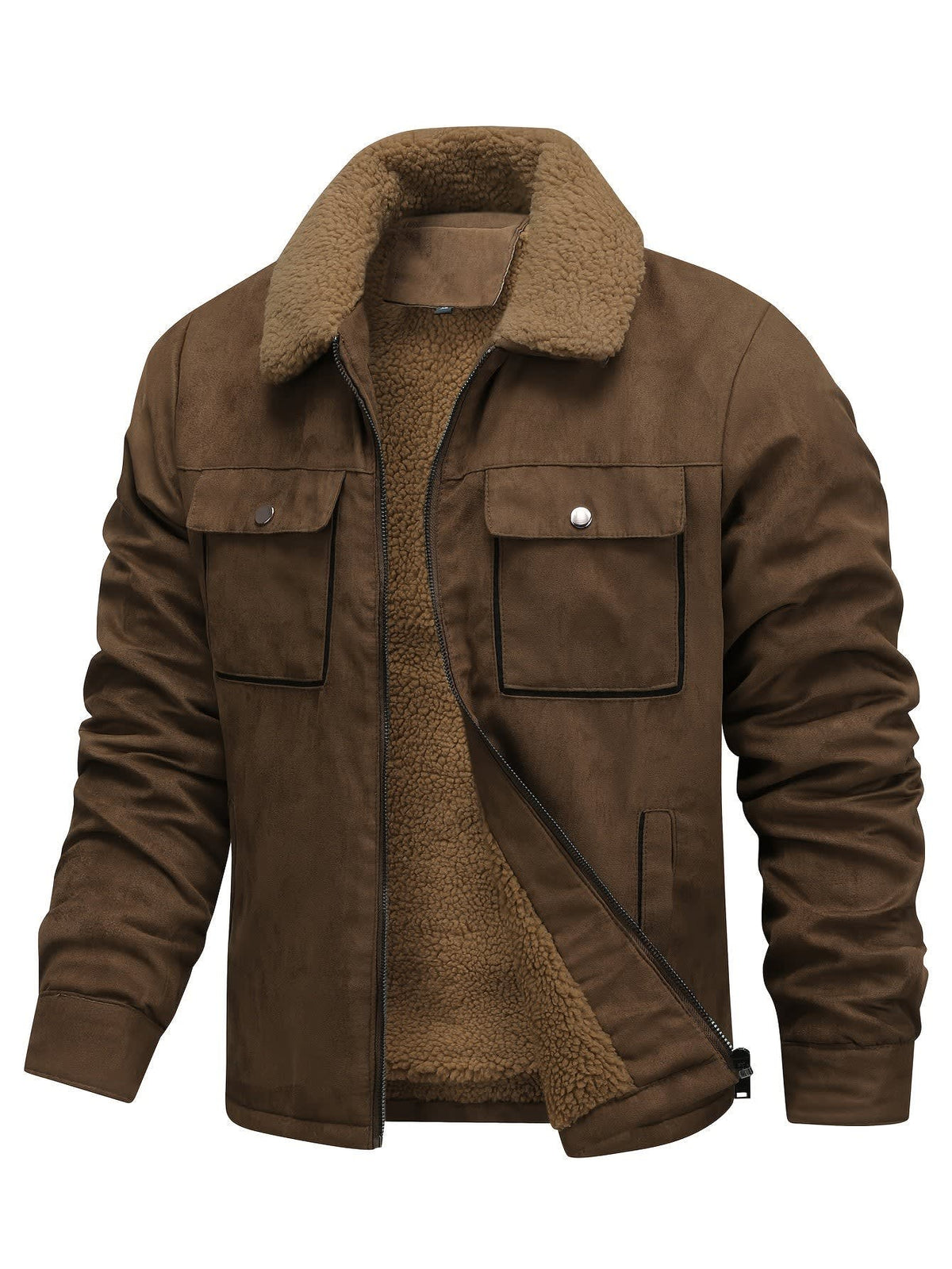 Men's Fleece Lined Faux Suede Jacket | Cian_2