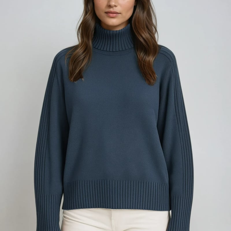 Women's Ribbed Turtleneck Jumper | Aggie_1