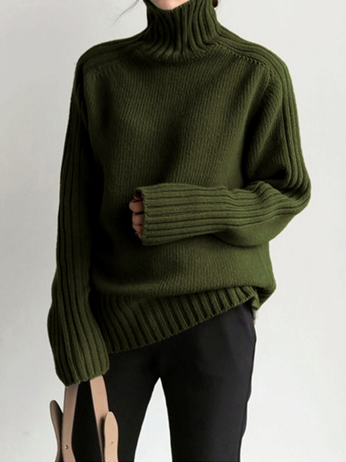 Women's Ribbed Turtleneck Jumper | Aggie_6