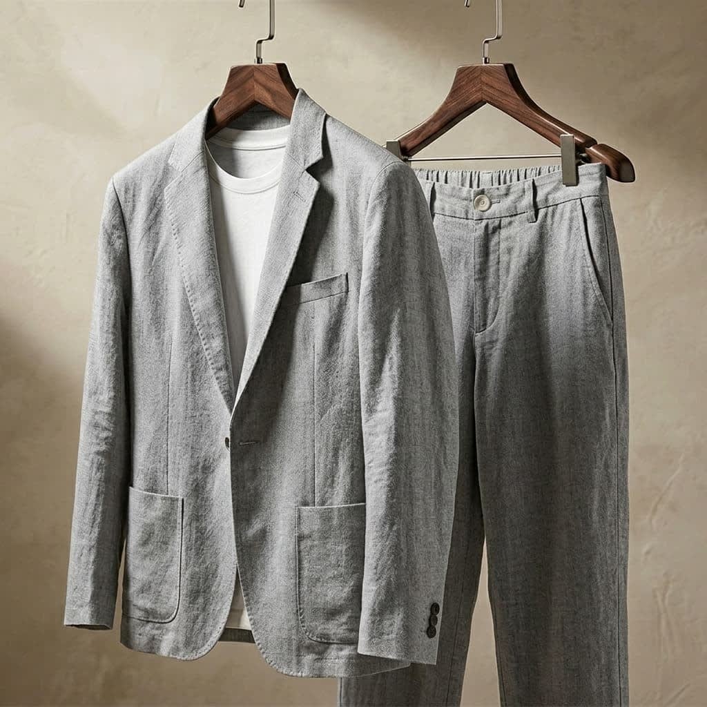 Men's Linen Blend Relaxed Fit Suit | Guy_4