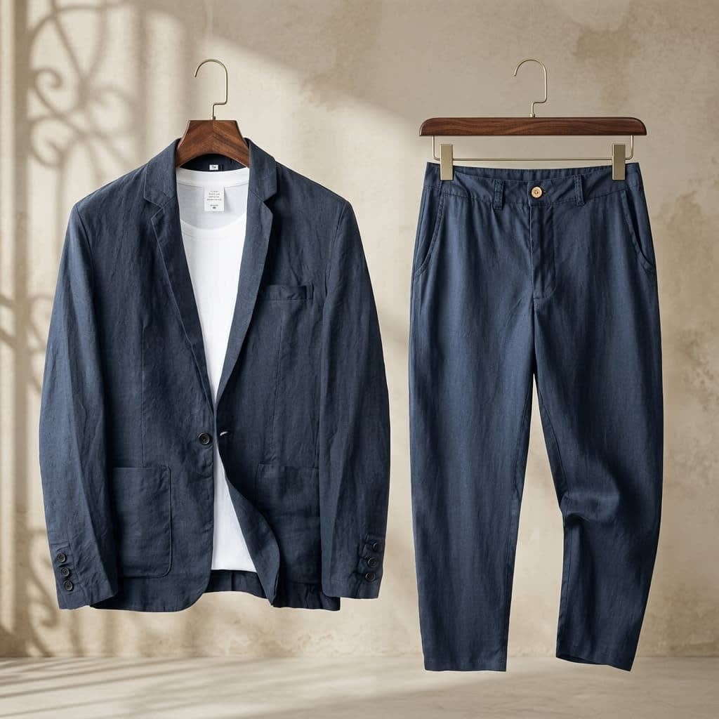 Men's Linen Blend Relaxed Fit Suit | Guy_6