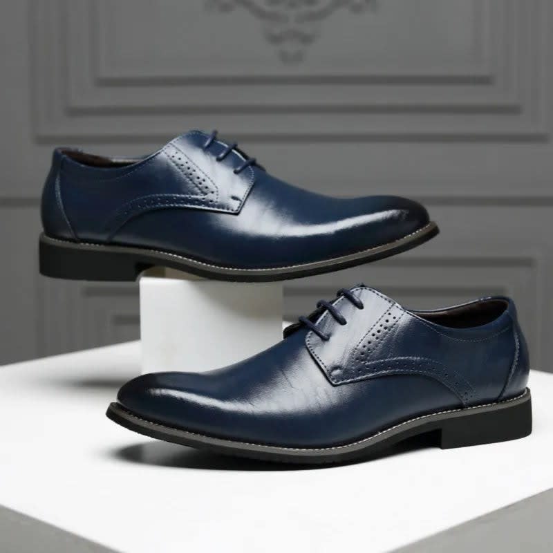 Men's Faux Leather Brogue Shoes | Gwion_11