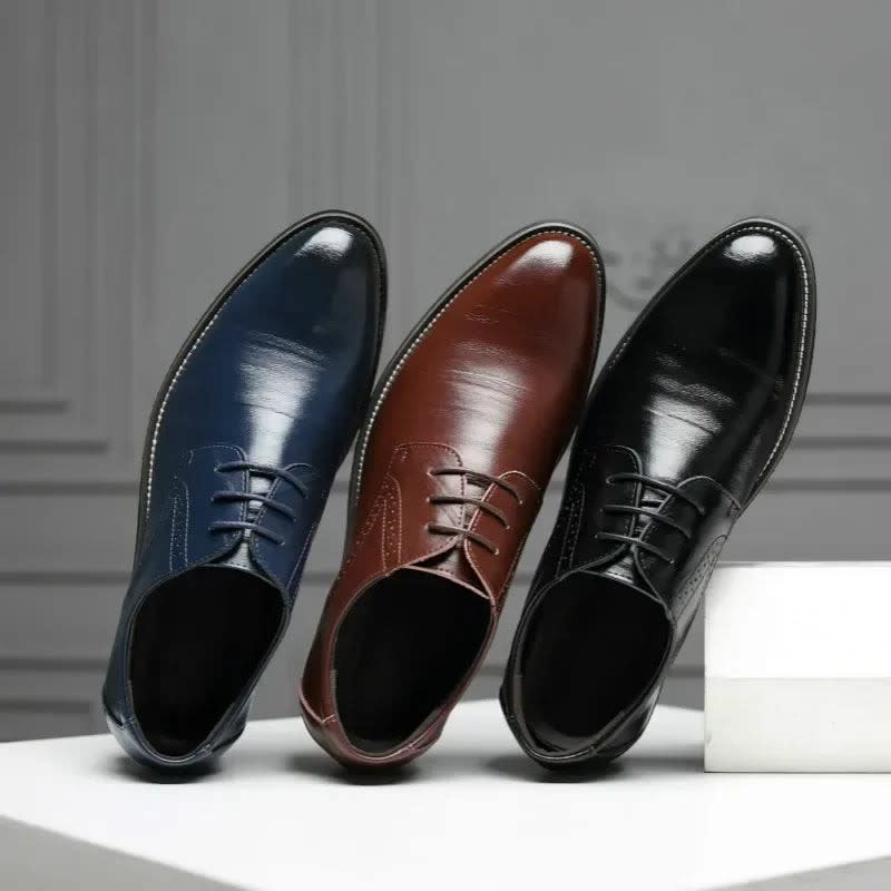 Men's Faux Leather Brogue Shoes | Gwion_17