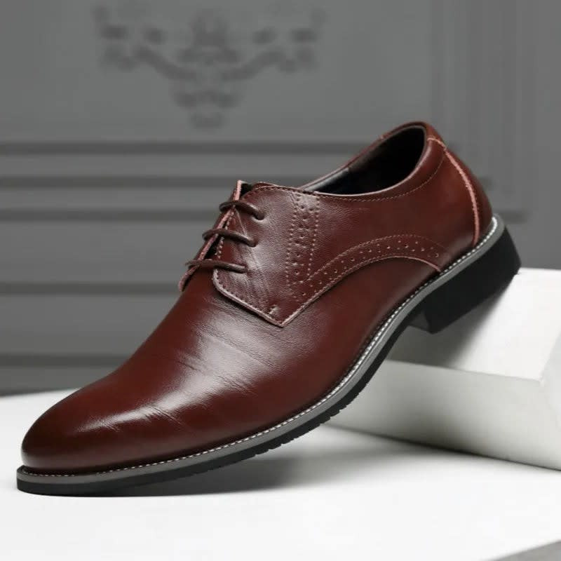 Men's Faux Leather Brogue Shoes | Gwion_6