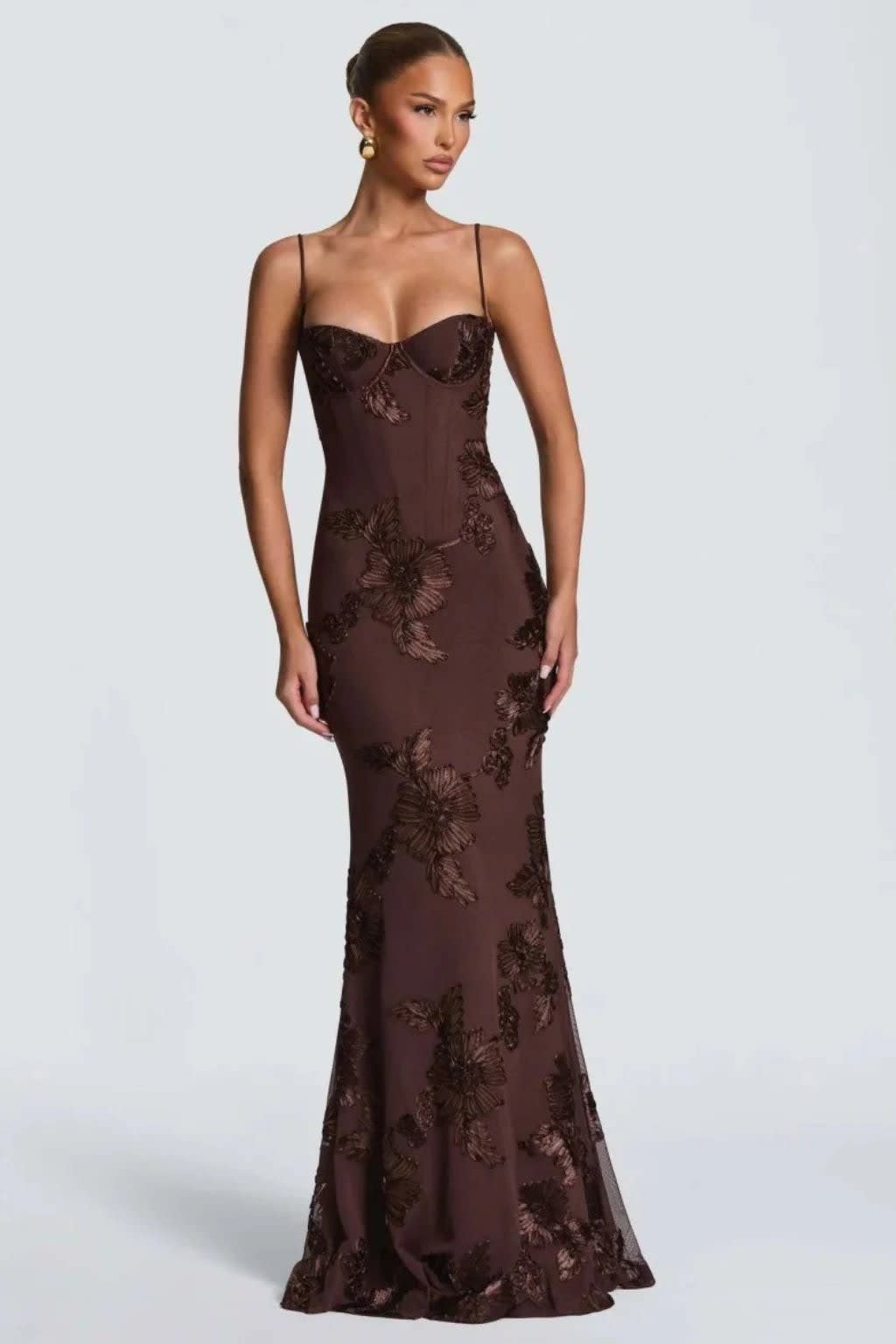 Women's Floral Embroidered Corset Wedding Guest Maxi Dress | Julia Foster_10