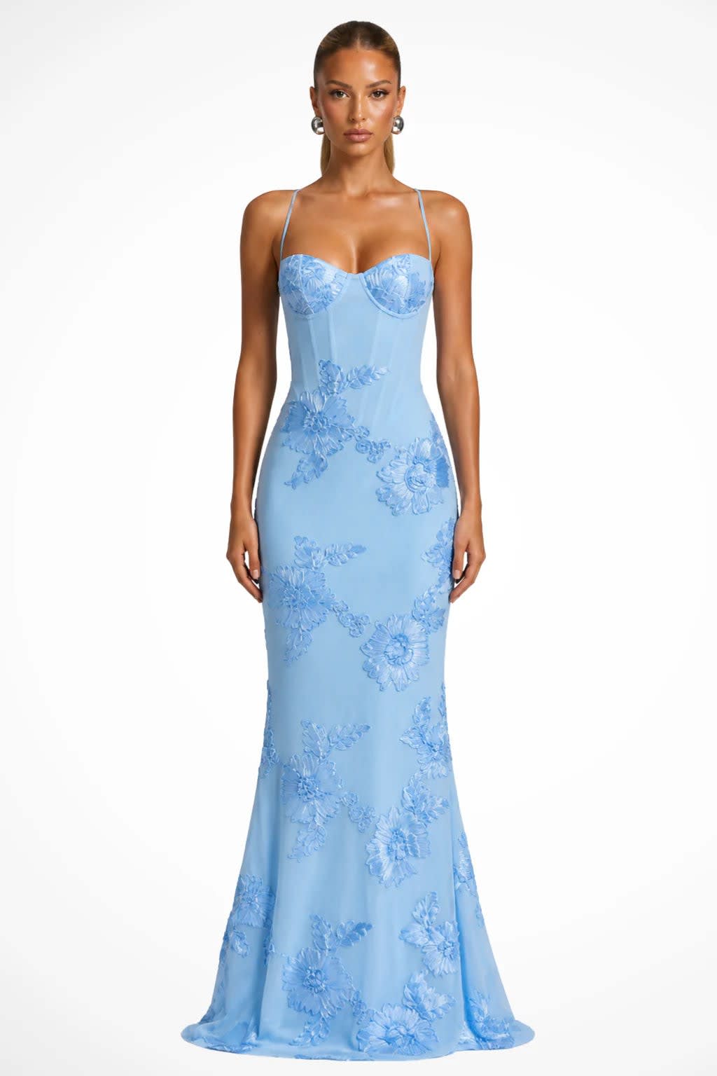 Women's Floral Embroidered Corset Wedding Guest Maxi Dress | Julia Foster_12
