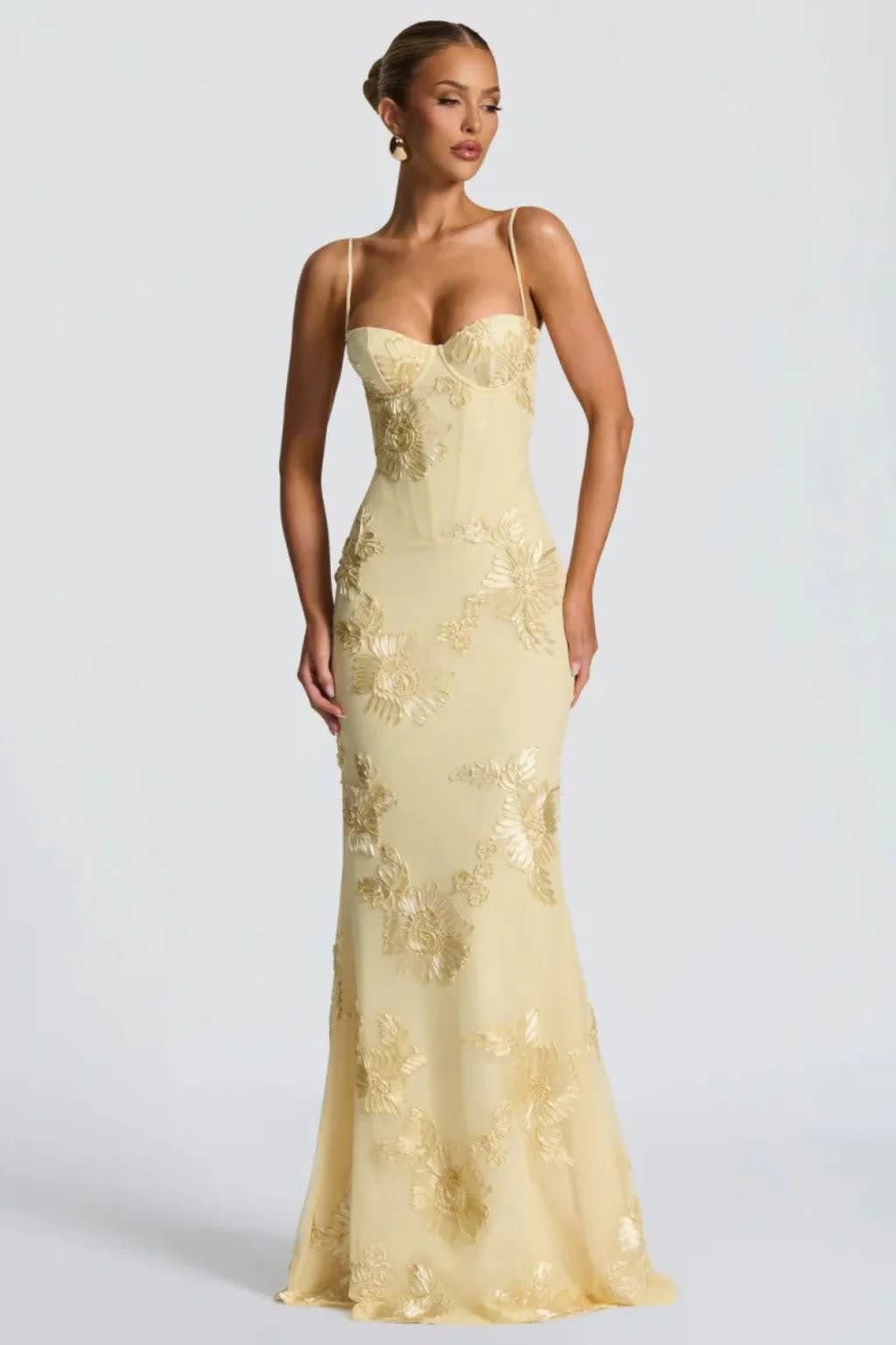 Women's Floral Embroidered Corset Wedding Guest Maxi Dress | Julia Foster_3