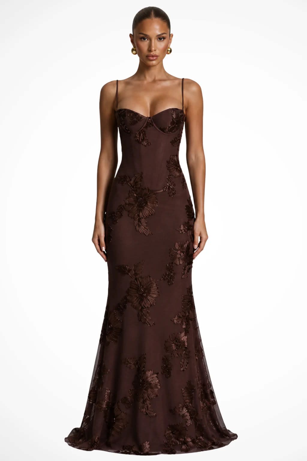 Women's Floral Embroidered Corset Wedding Guest Maxi Dress | Julia Foster_9