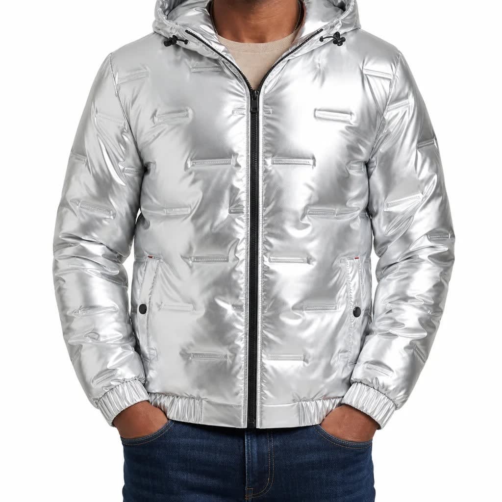 Men's High Shine Hooded Puffer Jacket | Bruce_4