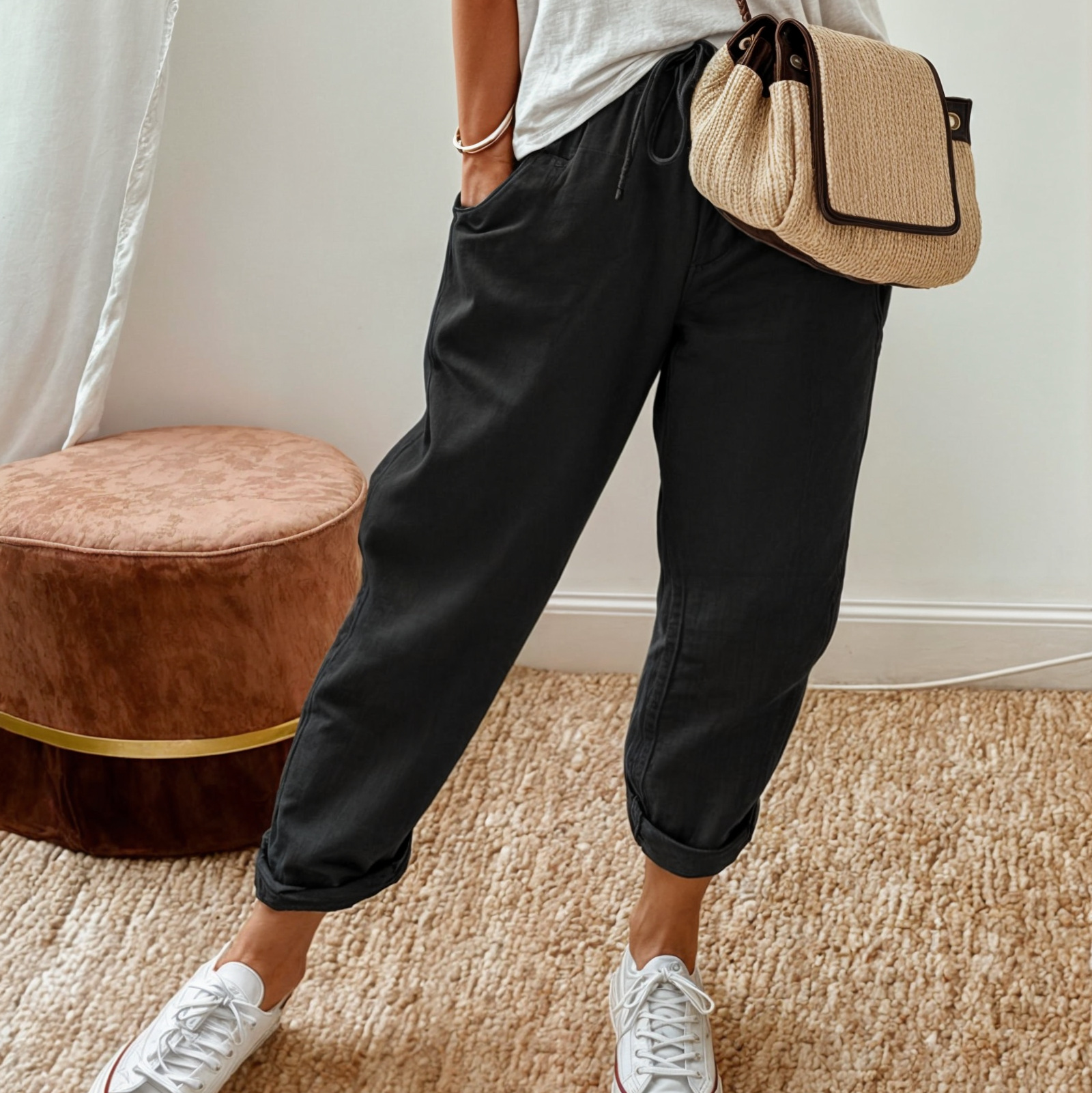 Women's Lightweight Drawstring Trousers | Freya