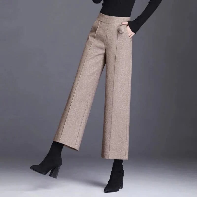 Women's Wool Wide Leg Trousers | Elfrida_2