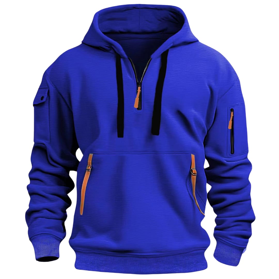Men's Zip Pocket Half-Zip Hoodie | Maddox_8
