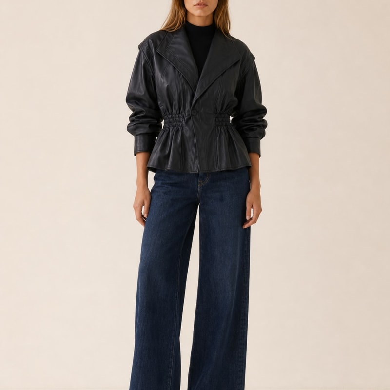 Women's Peplum Blazer Jacket with Cinched Waist | Olivia Richardson_1