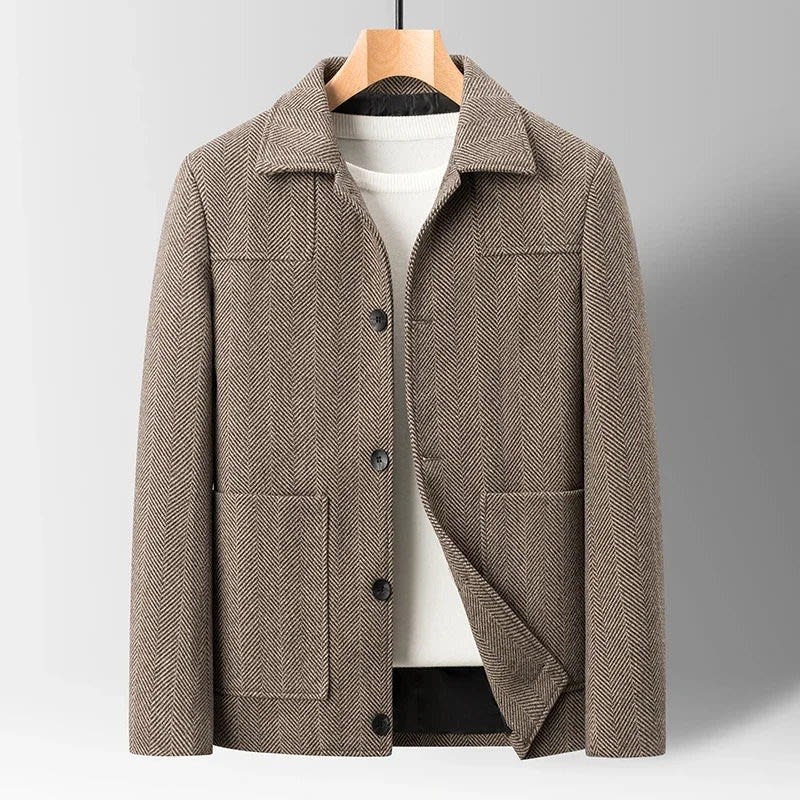 Men's Herringbone Wool Jacket | Desmond_1