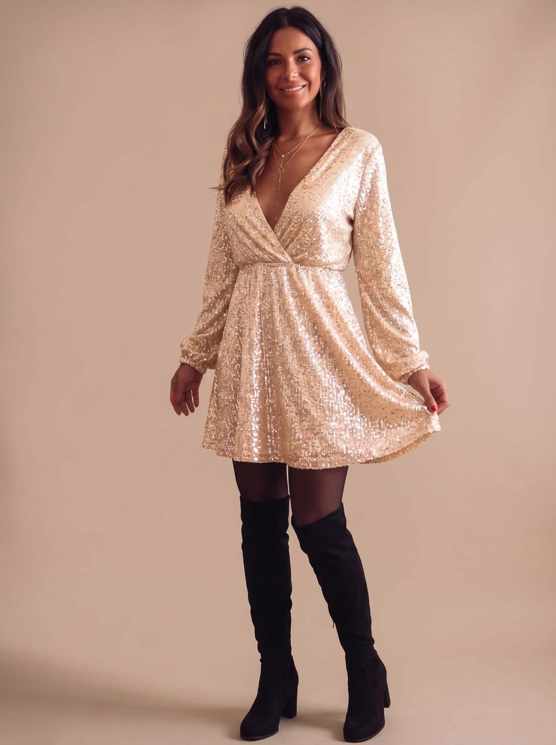 Women's Sequin Wrap Christmas Party Dress | Jordan_3